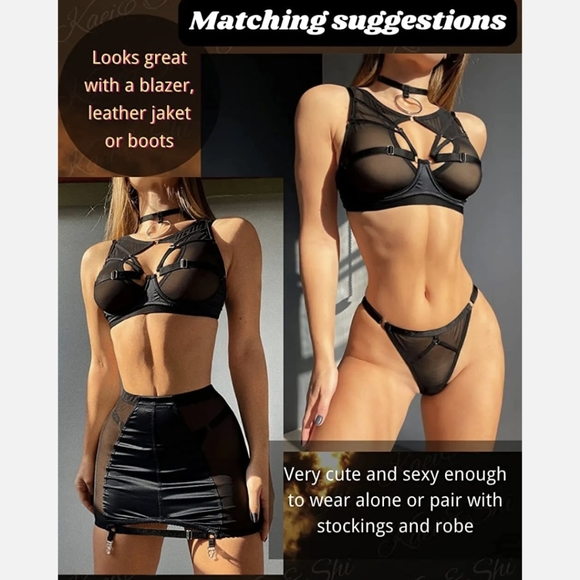 Sexy Women's Lingerie Teddy Babydoll Bra and Short Skirt with Garter Sleepwear - Picture 15 of 16